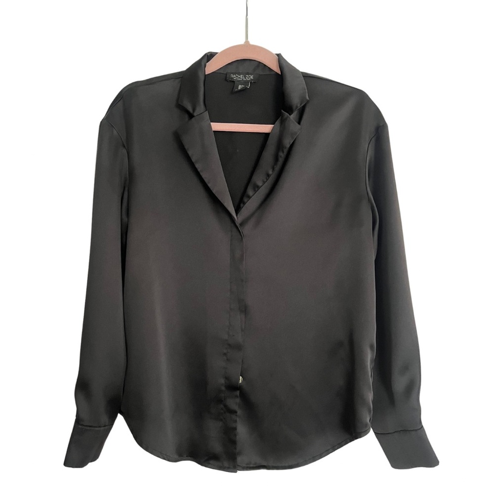 Black Satin style button up top